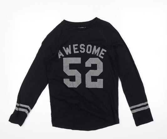 Nutmeg Girls Black   Basic T-Shirt Size 10-11 Years