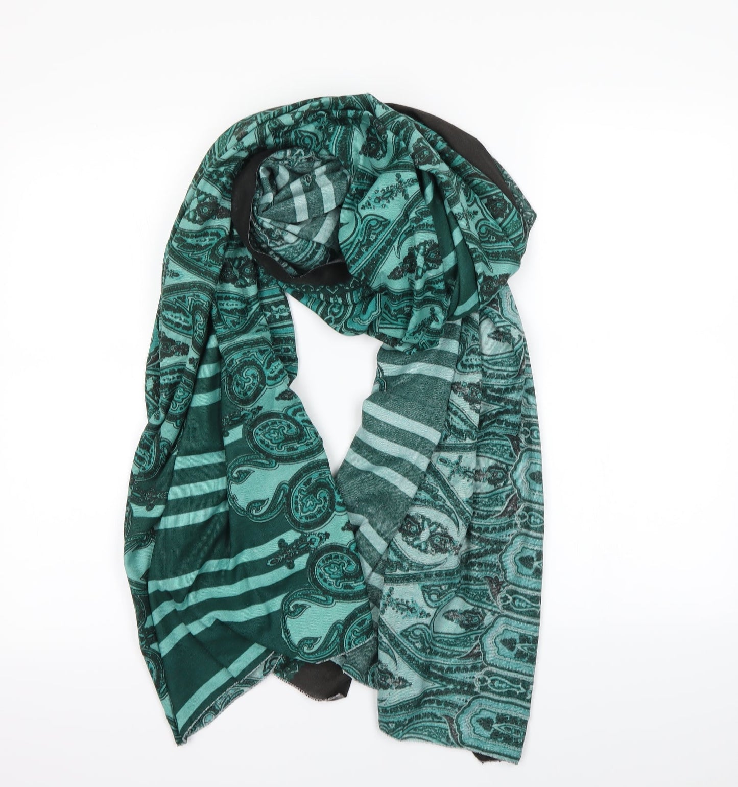 Preworn Womens Green Geometric   Scarf