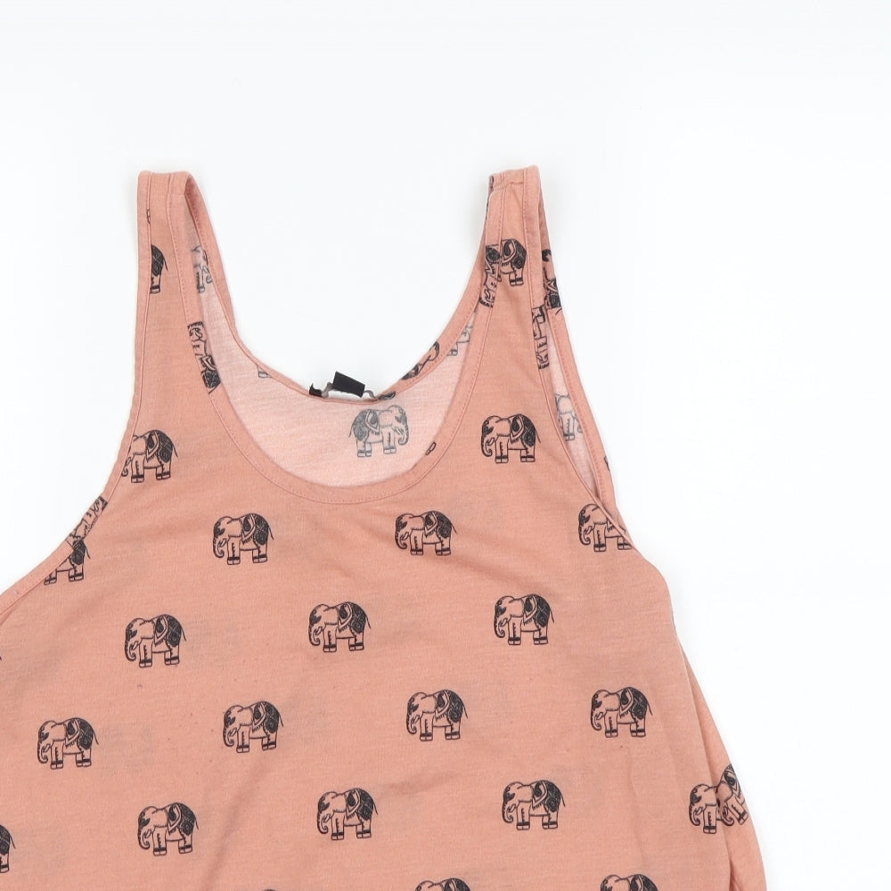 Atmosphere Womens Pink Animal Print  Basic Tank Size 10