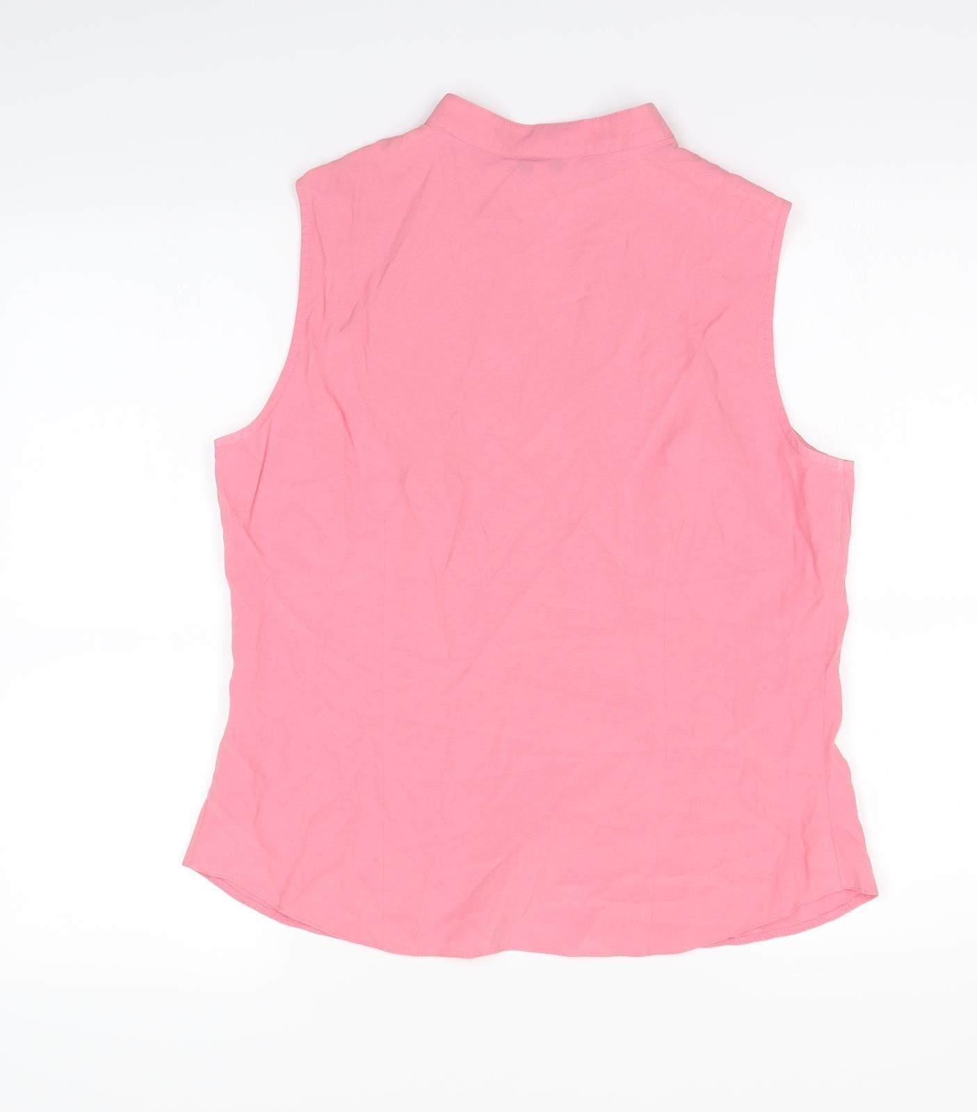 M&Co Womens Pink   Basic Button-Up Size 14