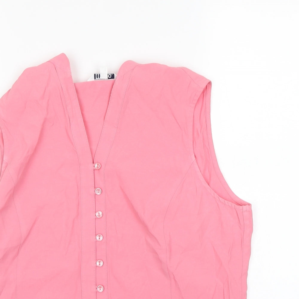 M&Co Womens Pink   Basic Button-Up Size 14