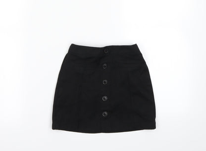 Front view of Next girls’ black mini skirt, size 3, years