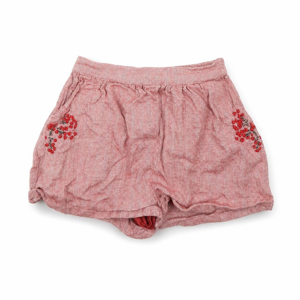 Next  Girls Red Herringbone  Mom Shorts Size 5 Years