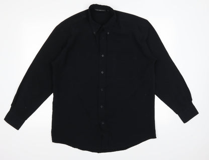 Additional front view of Giorgio men’s black button-up, size M