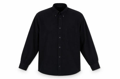 Front view of Giorgio men’s black button-up, size M