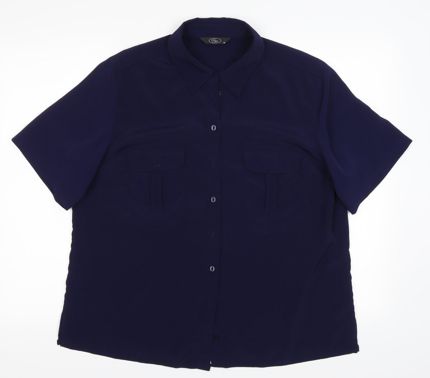 BM Womens Blue   Basic Button-Up Size 18