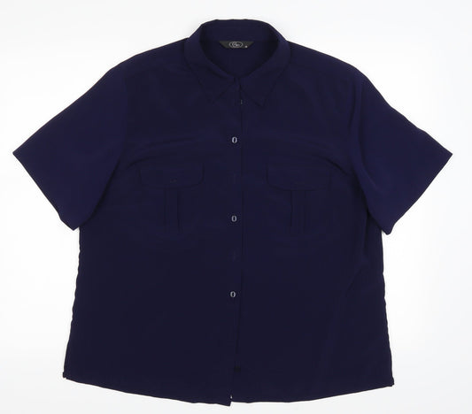 BM Womens Blue   Basic Button-Up Size 18