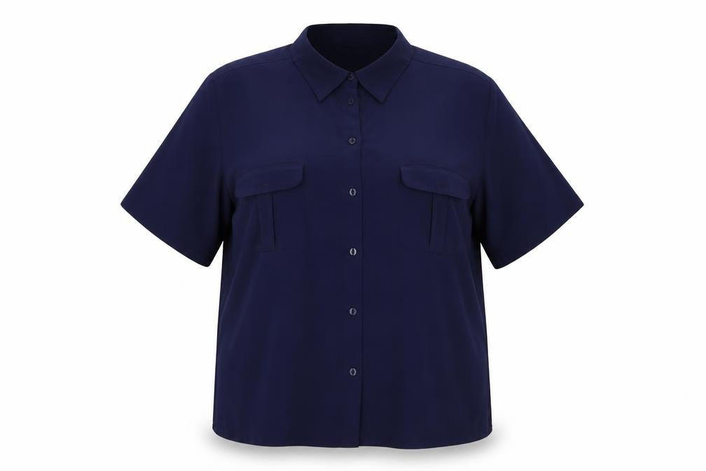 BM Womens Blue   Basic Button-Up Size 18