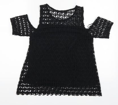 Back view of Select women’s black basic blouse, size UK 8