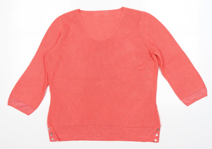 Additional front view of Marks & Spencer women’s orange jumper, size UK 14