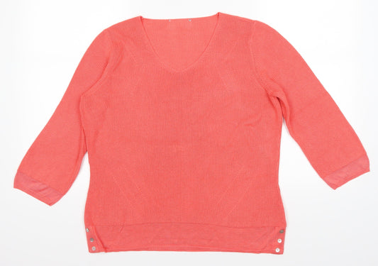 Marks and Spencer Womens Orange   Pullover Jumper Size 14