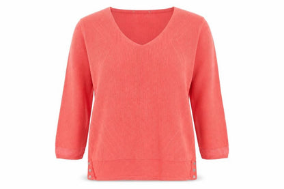 Front view of Marks & Spencer women’s orange jumper, size UK 14