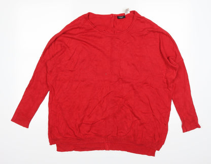 Front view of La Redoute women’s red jumper, size UK 14