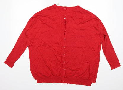 Back view of La Redoute women’s red jumper, size UK 14