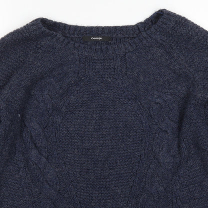 Close-up detail of George women’s blue jumper, size UK 12