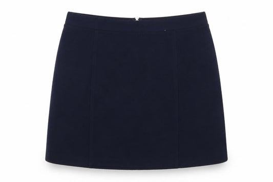 Front view of Tu women’s blue a-line skirt, size UK 14