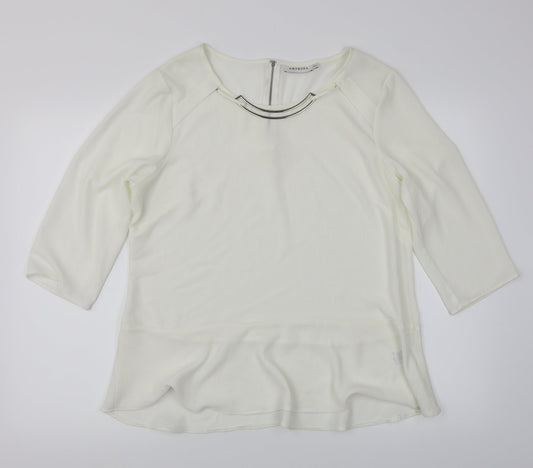 Amphora Womens White   Basic Blouse Size 16