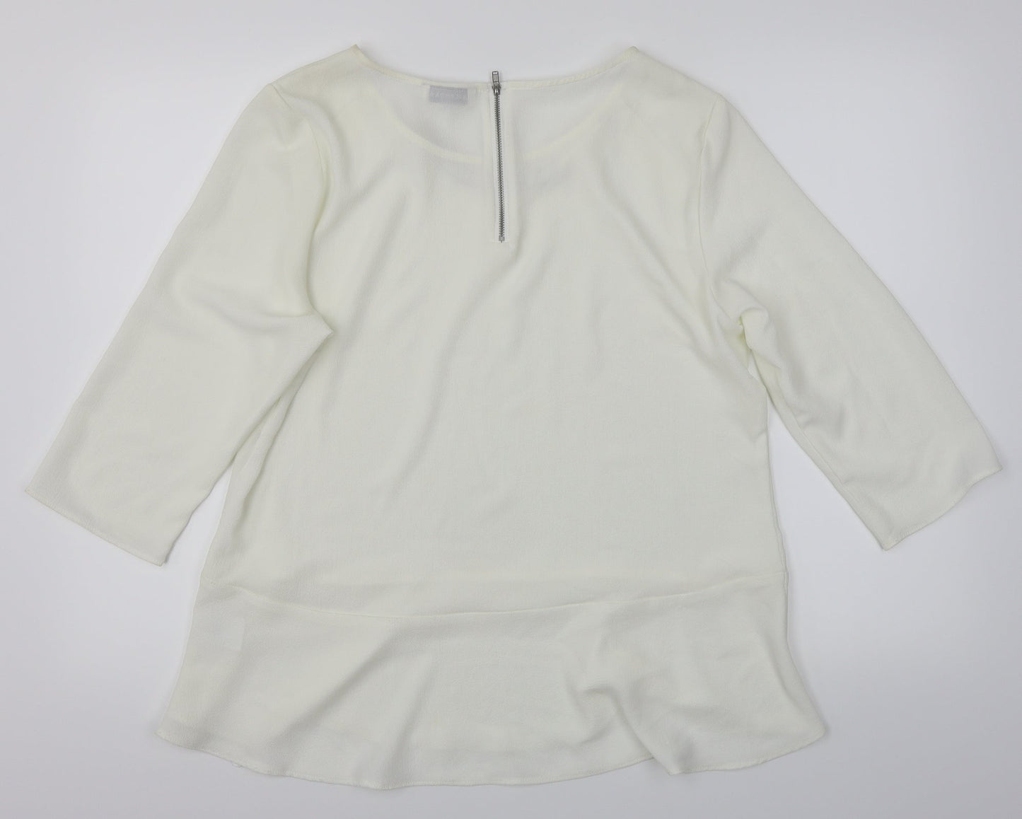 Amphora Womens White   Basic Blouse Size 16