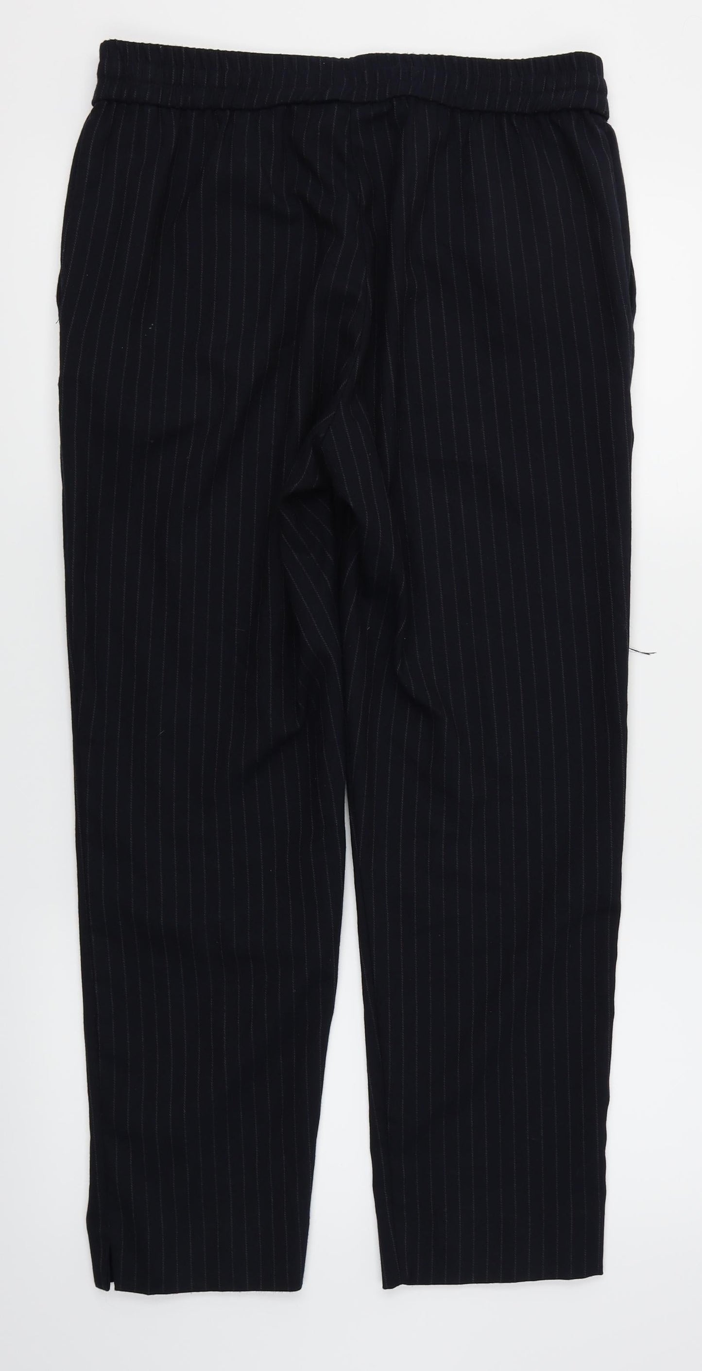 H&M Womens Blue Striped  Dress Pants Trousers Size 14 L27 in