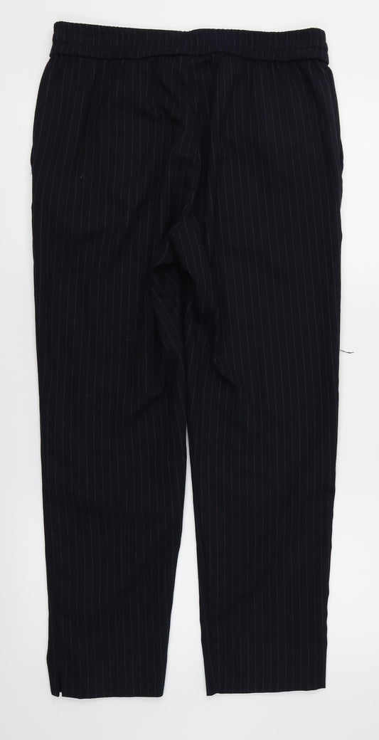 H&M Womens Blue Striped  Dress Pants Trousers Size 14 L27 in