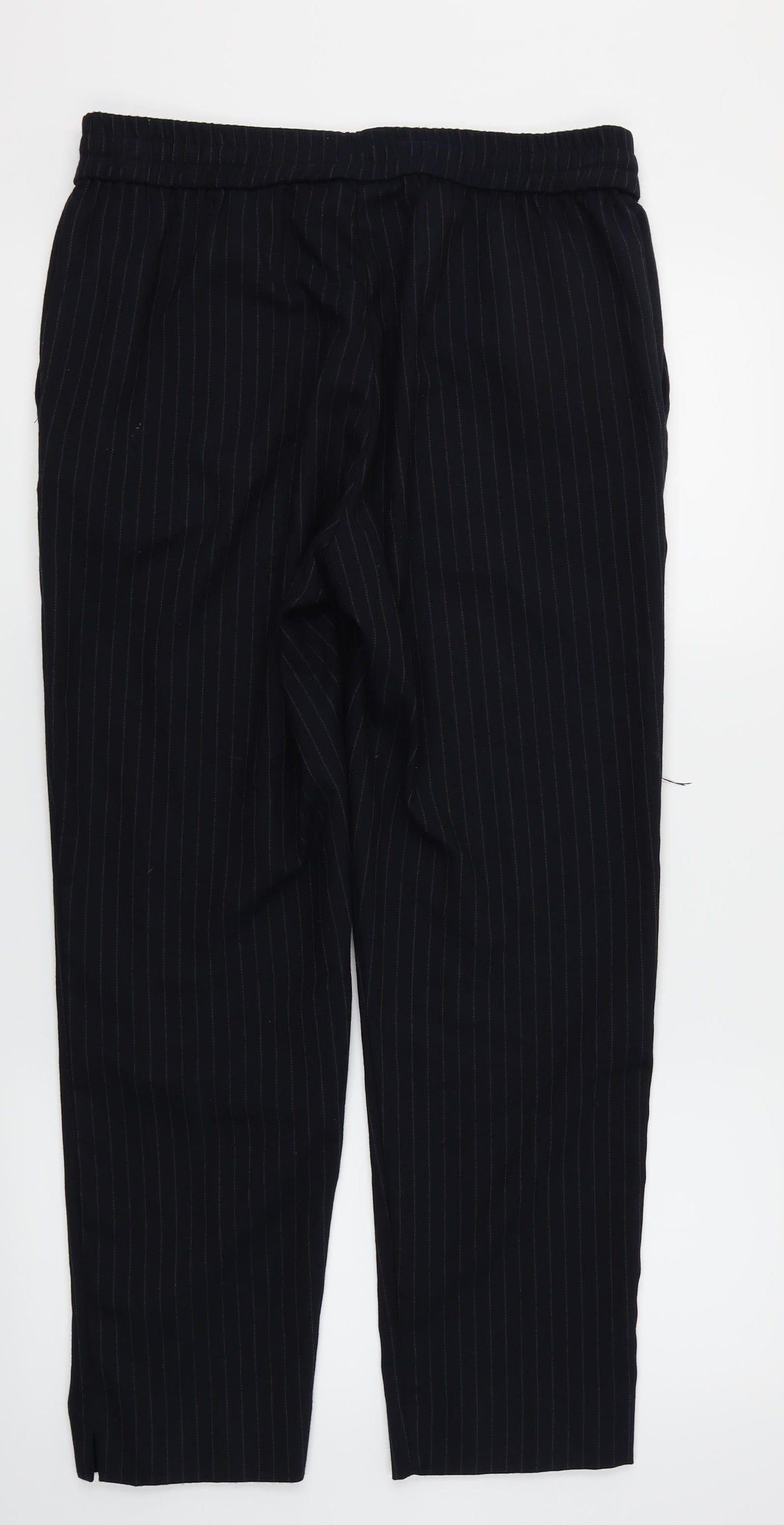 H&M Womens Blue Striped  Dress Pants Trousers Size 14 L27 in