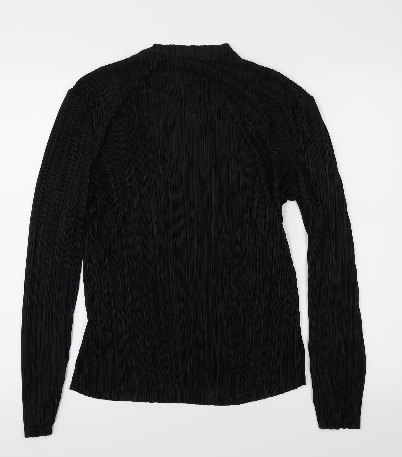 H&M Womens Black   Basic Blouse Size M  - pleated sheer