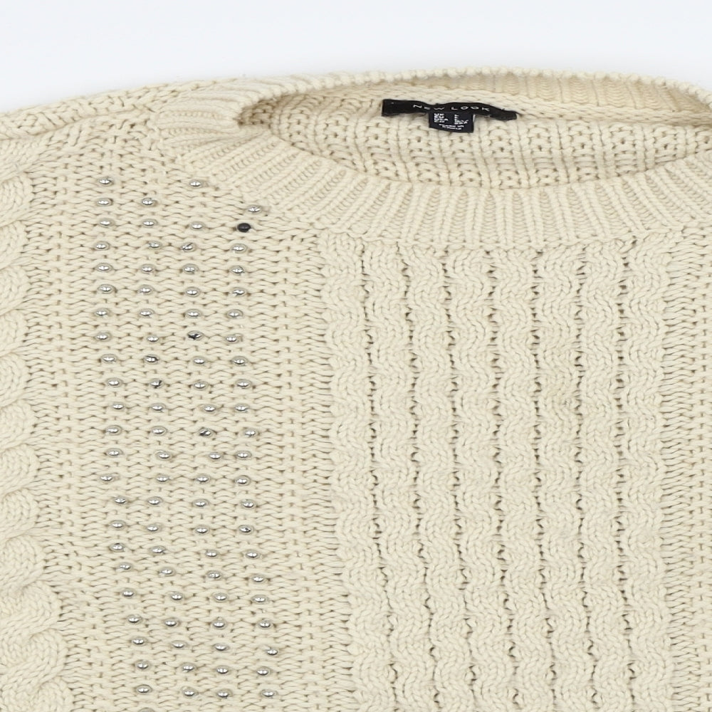 New Look Womens White   Pullover Jumper Size 12