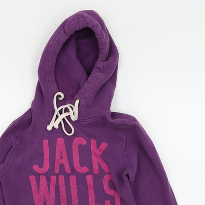 Preloved Jack Wills Womens Purple   Pullover Hoodie Size 8 - Detail