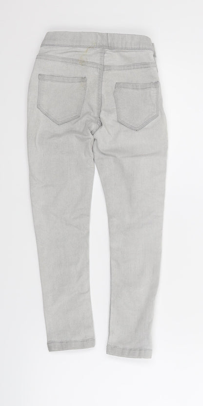 Back view of Very girls’ grey jegging jeans, size 5-6, years
