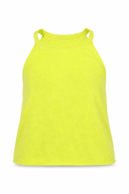 Front view of Atmosphere women’s yellow camisole tank, size UK 10