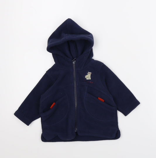 Boots Boys Blue  Fleece Basic Coat Coat Size 3-6 Months