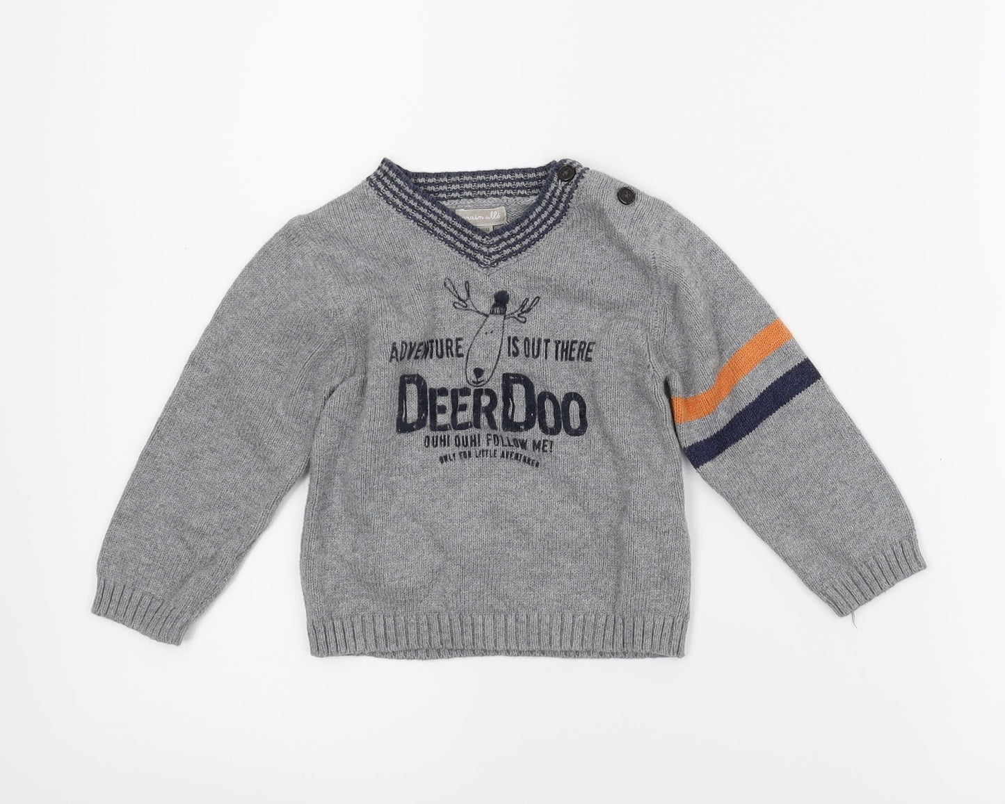 Grain debbe Boys Grey   Pullover Jumper Size 18-24 Months