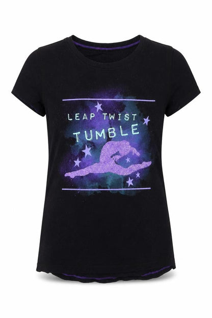 Front view of Preworn women’s black basic t-shirt, size UK 10