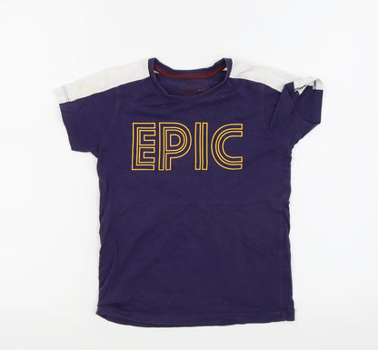 Additional front view of Undeniable Dudes boys’ blue basic t-shirt, size 7, years