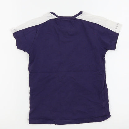 Back view of Undeniable Dudes boys’ blue basic t-shirt, size 7, years