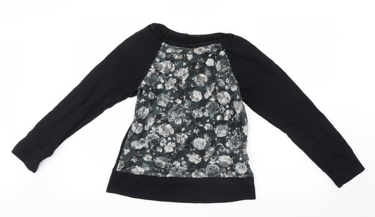 Atmosphere Womens Black Floral  Pullover Jumper Size 10