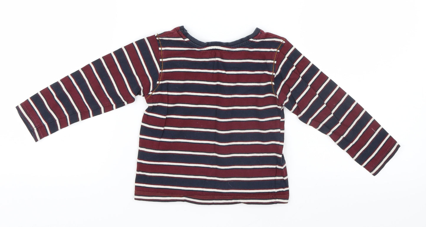 Primark Boys Blue Striped  Basic T-Shirt Size 12-18 Months