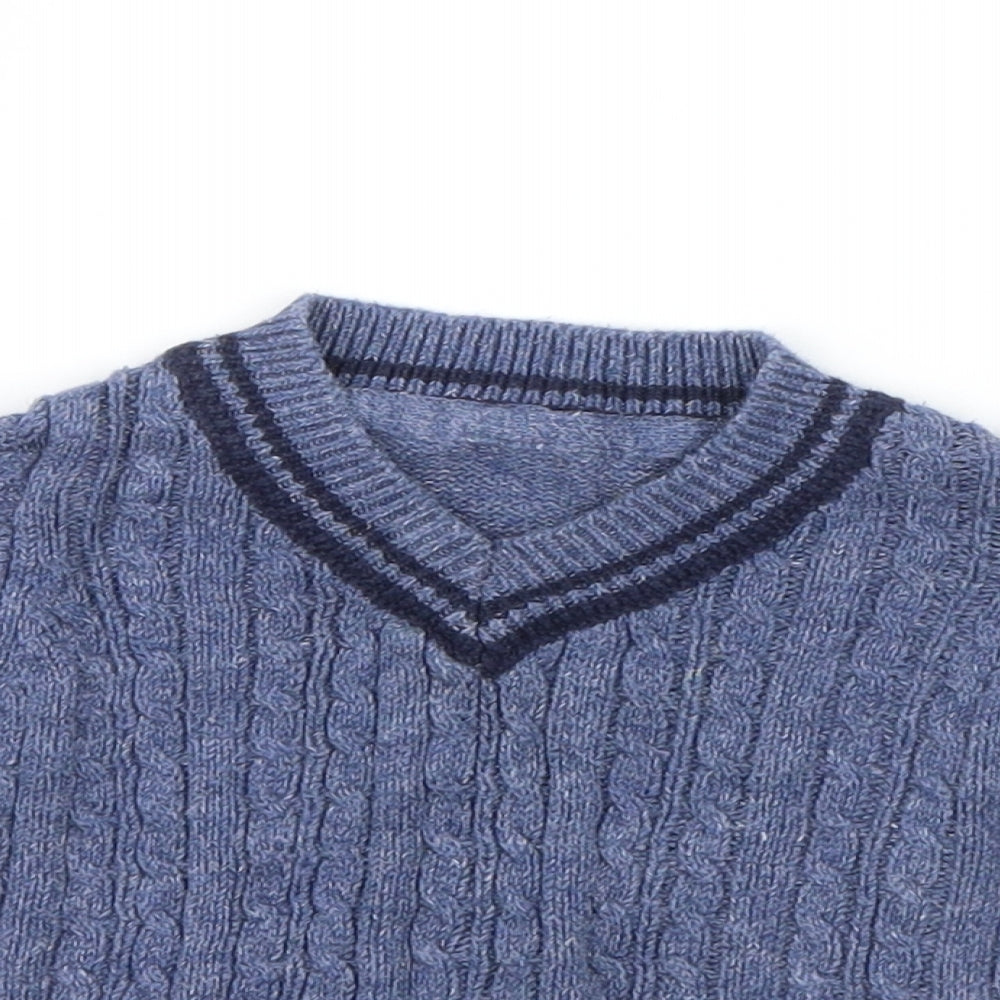 George Boys Blue  Knit Pullover Jumper Size 6-9 Months