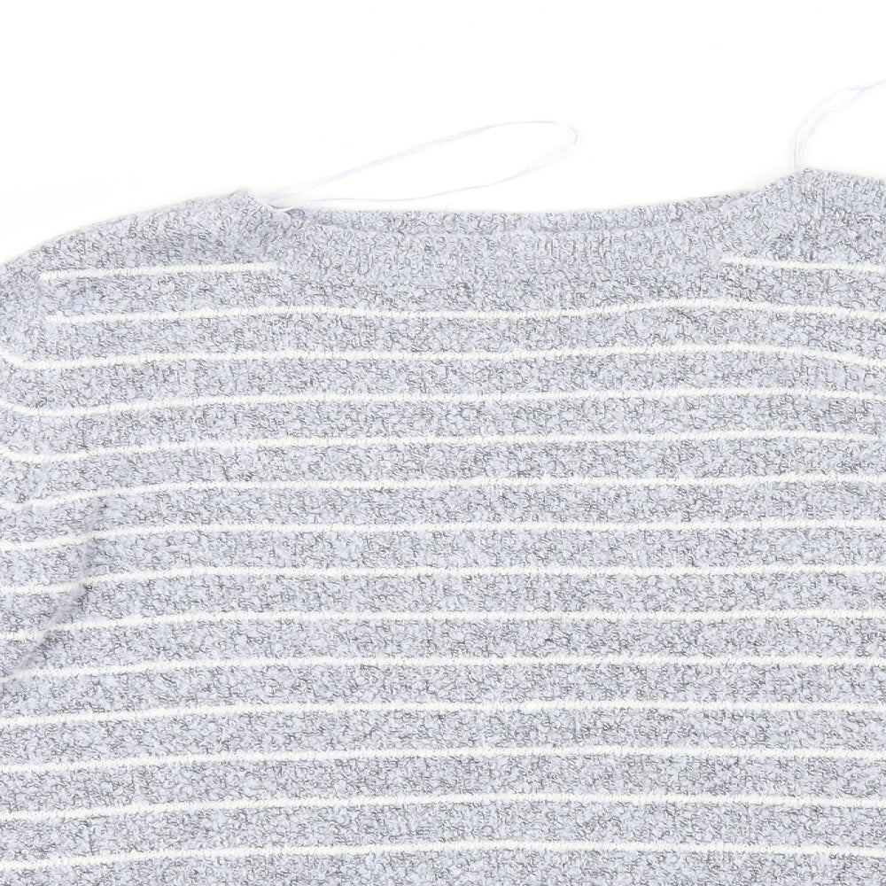M&Co Womens Blue Striped Knit Pullover Jumper Size 14