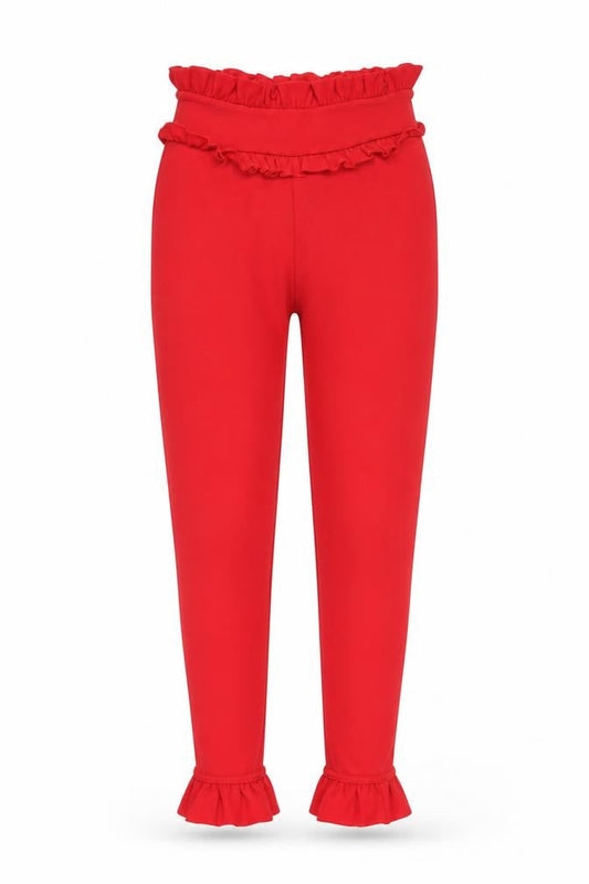 PRETTYLITTLETHING Womens Red   Trousers  Size 4 L22 in