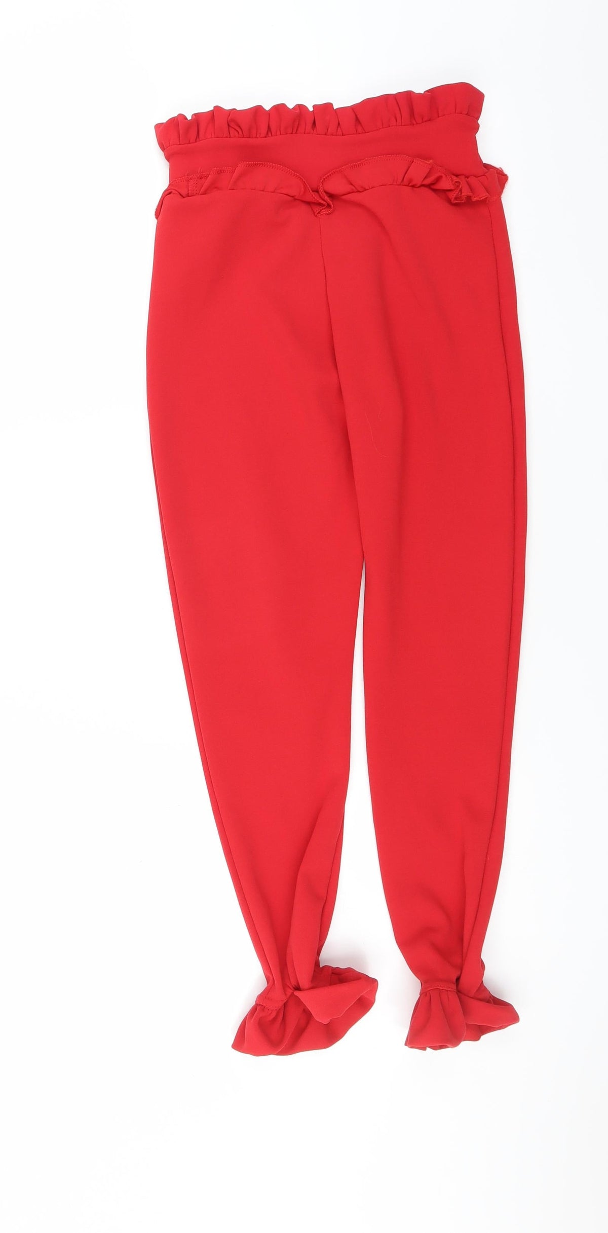 PRETTYLITTLETHING Womens Red   Trousers  Size 4 L22 in