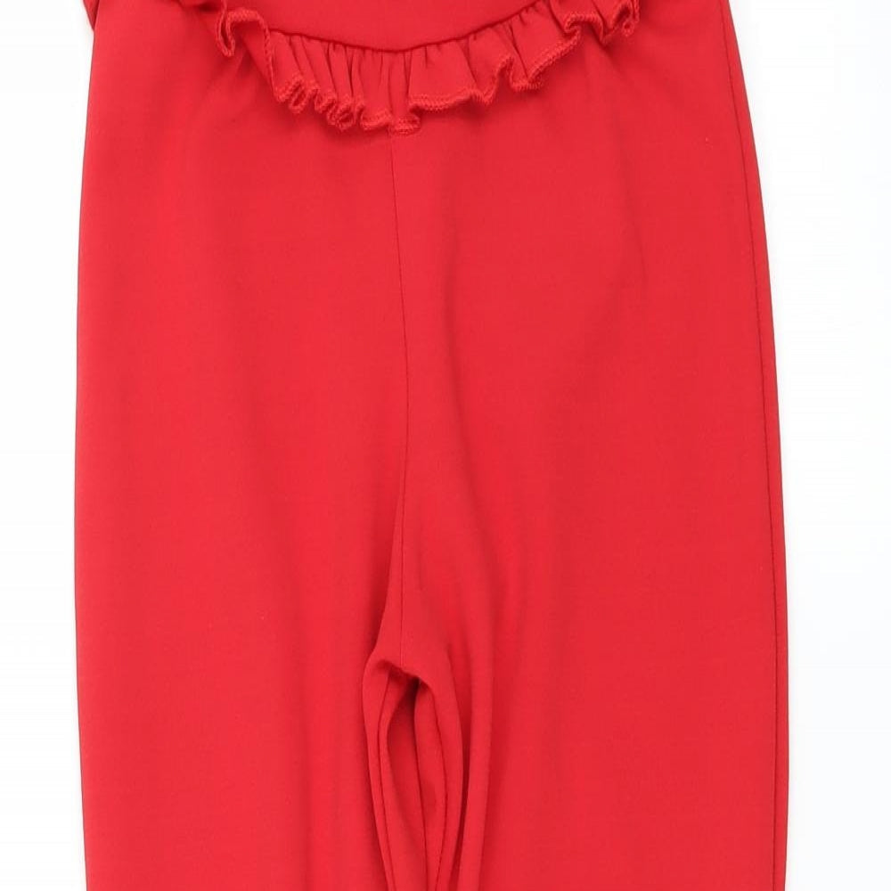 PRETTYLITTLETHING Womens Red   Trousers  Size 4 L22 in