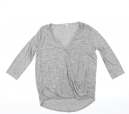 Front view of Peacocks women’s grey jumper, size UK 10