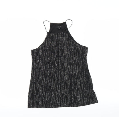 Additional front view of River Island women’s black basic blouse, size UK 8