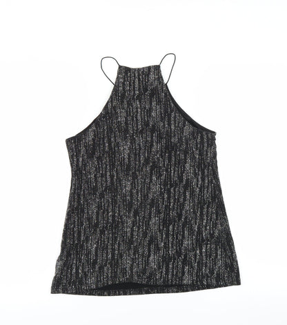 Back view of River Island women’s black basic blouse, size UK 8
