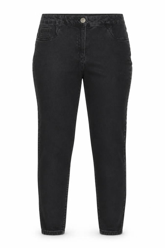 Front view of women’s grey skinny jeans, size UK 16, 27-inch leg