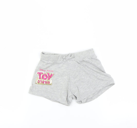 Primark Girls Grey   Hot Pants Shorts Size 5-6 Years - Toy Story