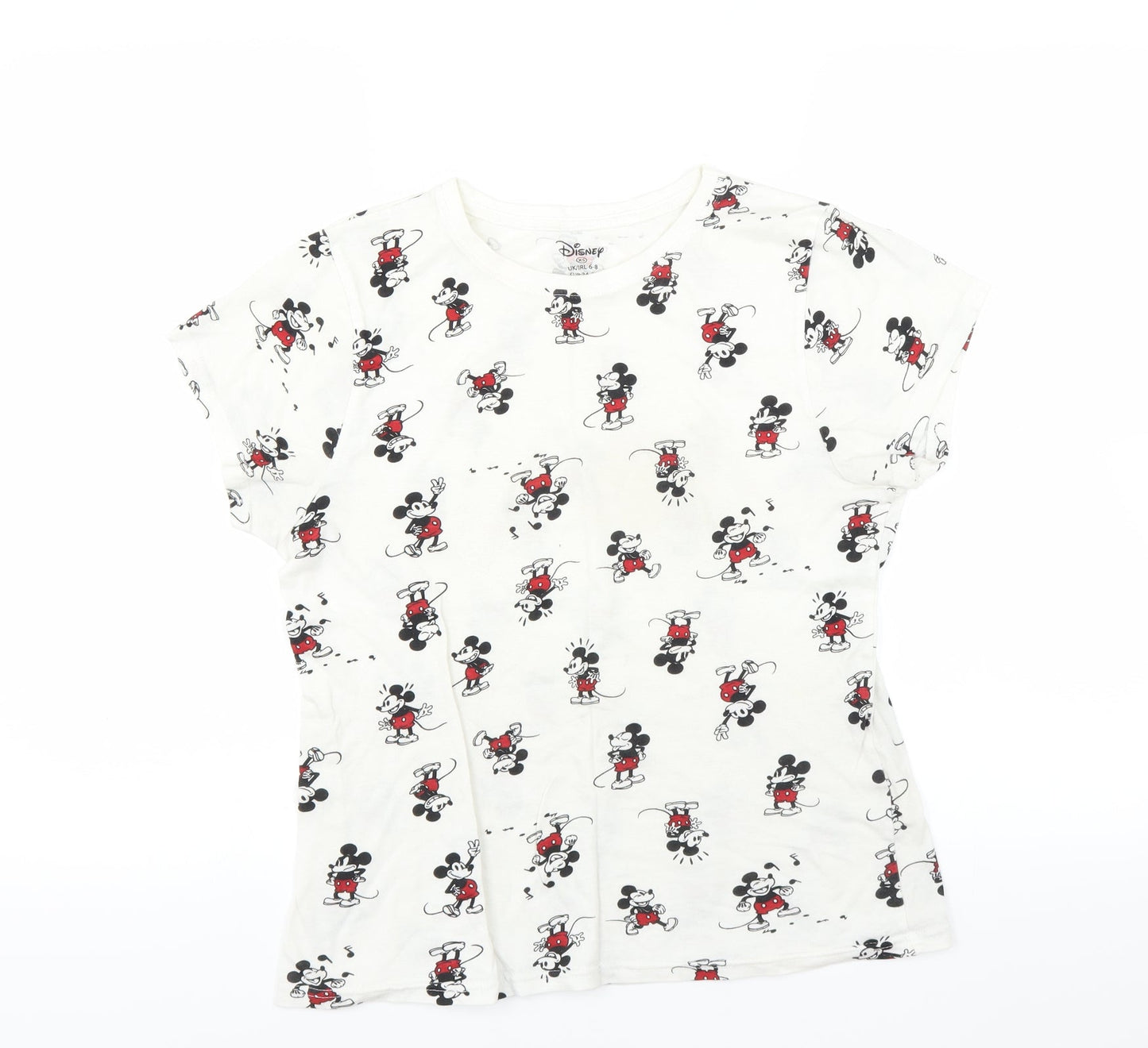 Disney Womens White   Basic T-Shirt Size 6