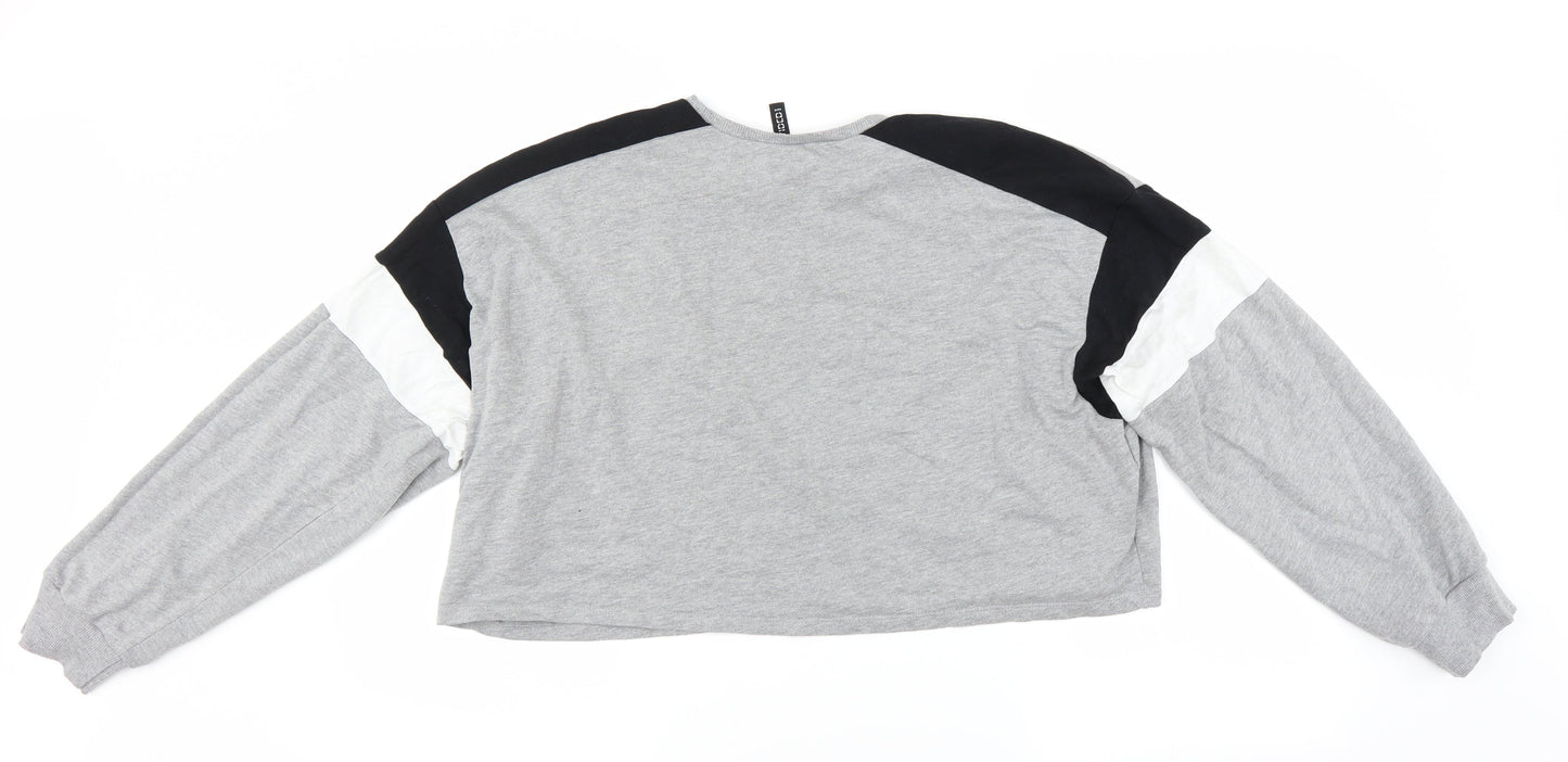 Divided by H&M Womens Grey   Pullover Sweatshirt Size XL  - CROPPED