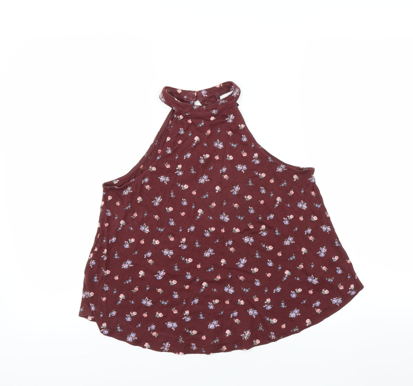 New Look Womens Red Floral  Basic Blouse Size 8  - Burgundy